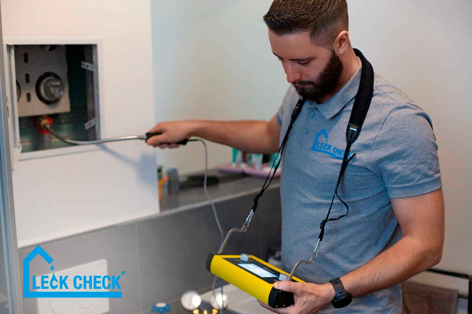 Leckortung mit Trotec an Heizungsanlage